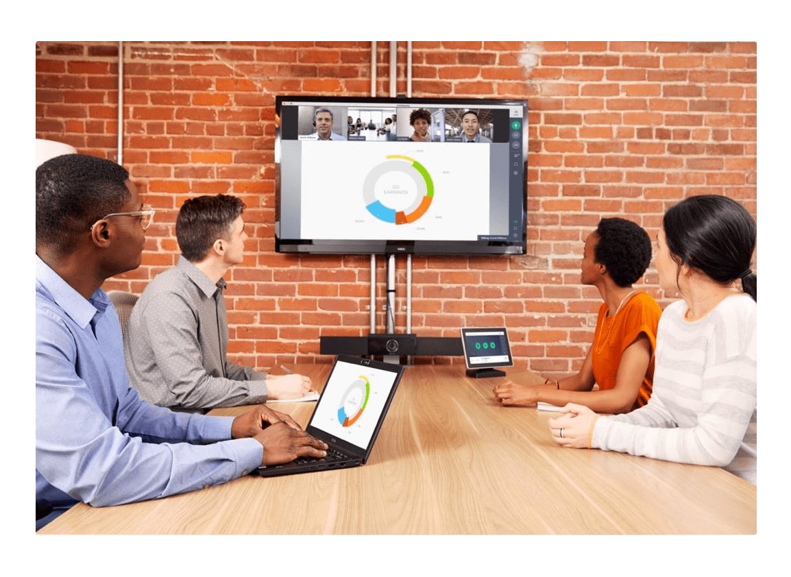 Presenter shares his screen to team using GoToMeeting