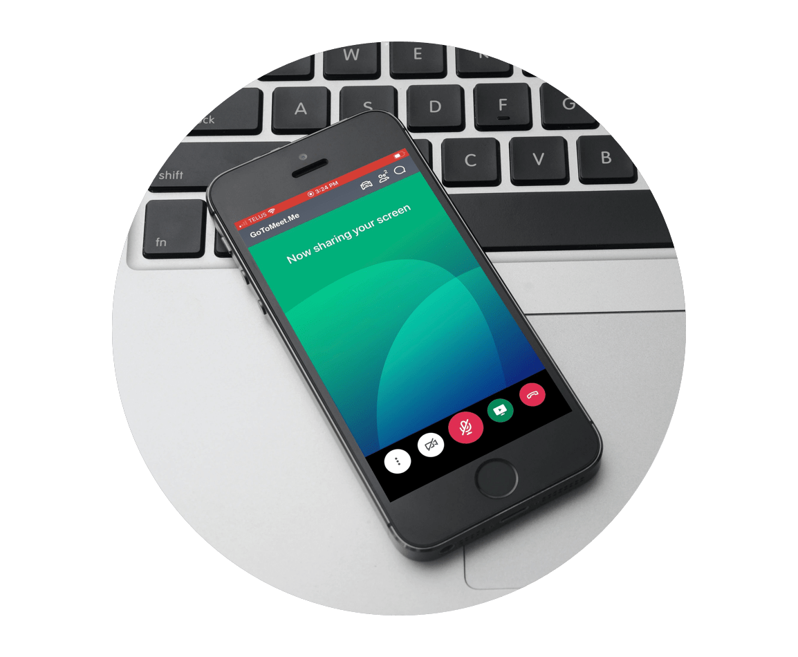 GoToMeeting screen sharing feature on mobile phone