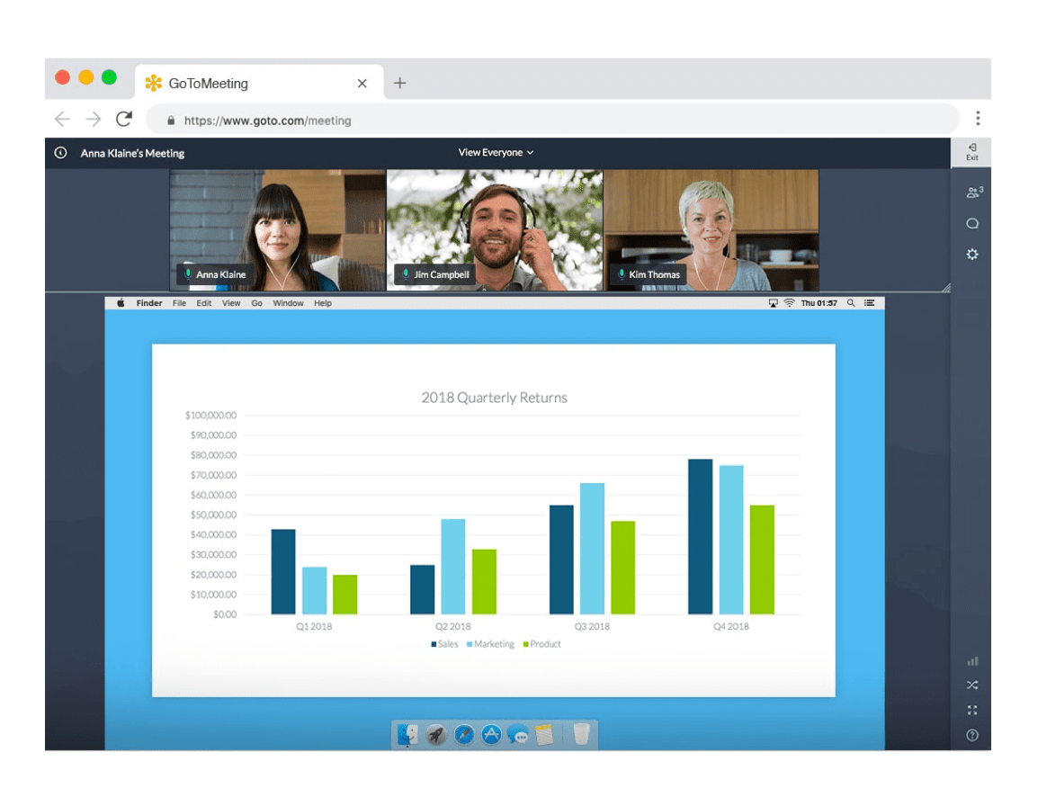 GoToMeeting screen sharing on web browser