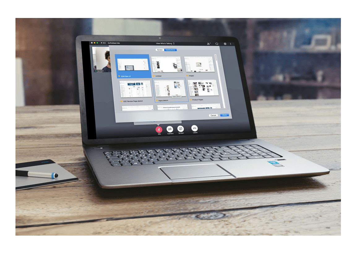 Choose to share entire monitor or a specific application