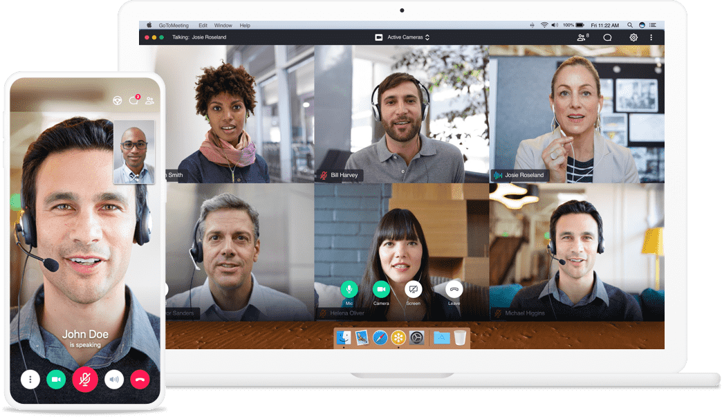 GoToMeeting Group meeting on desktop and smartphone app